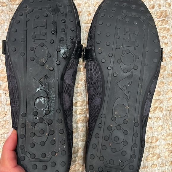 Coach Black Suede Loafers with Metal Accent - Picture 7 of 7